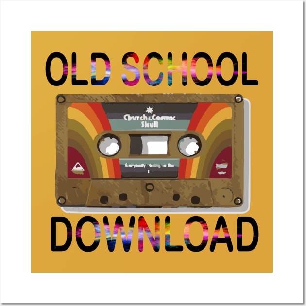 Original Old School Music Download Retro Tape Cassette Wall Art by artist369